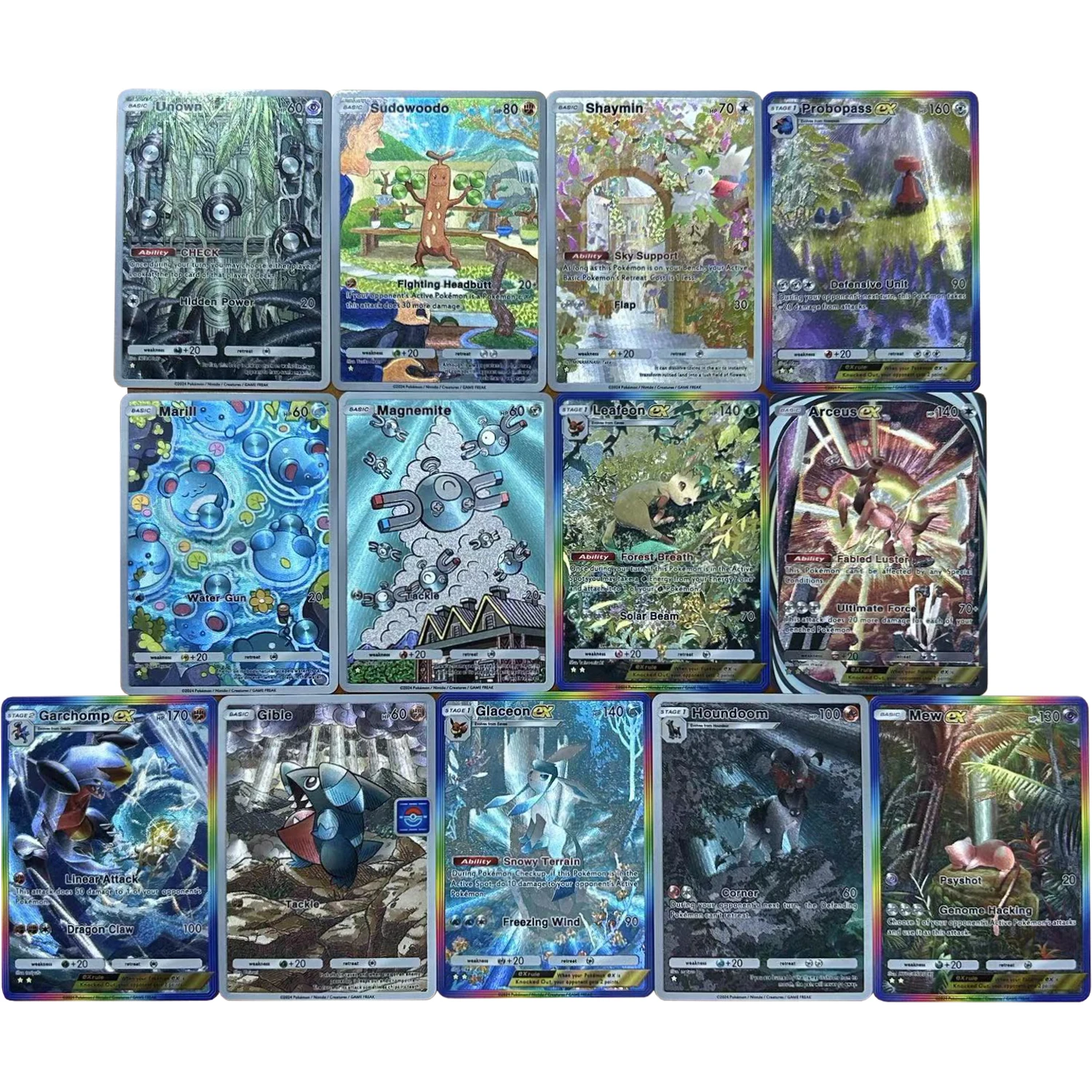 13 шт./компл. Diy Ptcg Mew Arceus английская текстура флэш-карта Glaceon Leafeon Garchomp самодельная классическая игра аниме коллекционная карта
13 шт./компл. Diy Ptcg Mew Arceus английская текстура флэш-карта Glaceon Leafeon Garchomp самодельная классическая игра аниме коллекционная карта