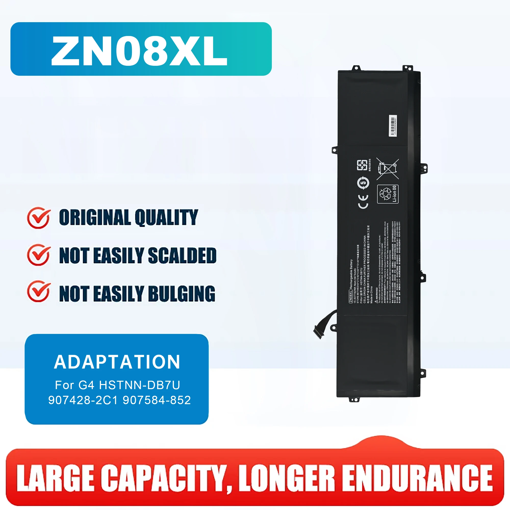 New ZN08XL Laptop Notebook Battery Compatible for HP HSTNN-DB7U 907584-850 907428-2C1 Series 15.4V 92Wh 5975mAh
New ZN08XL Laptop Notebook Battery Compatible for HP HSTNN-DB7U 907584-850 907428-2C1 Series 15.4V 92Wh 5975mAh