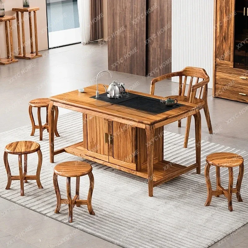 A Solid Wood New Chinese Style Balcony Small Tea Making Table Ugyen Wooden Home Tea Table Chair Combination Living Room
A Solid Wood New Chinese Style Balcony Small Tea Making Table Ugyen Wooden Home Tea Table Chair Combination Living Room