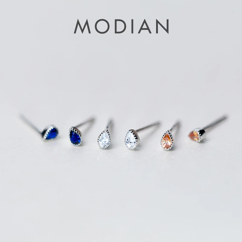 Modian Silver Tiny Cute Earring 100% Real 925 Sterling Silver Rainbow Color Water Drop Stud Earrings For Womne Jewelry Gifts
Modian Silver Tiny Cute Earring 100% Real 925 Sterling Silver Rainbow Color Water Drop Stud Earrings For Womne Jewelry Gifts