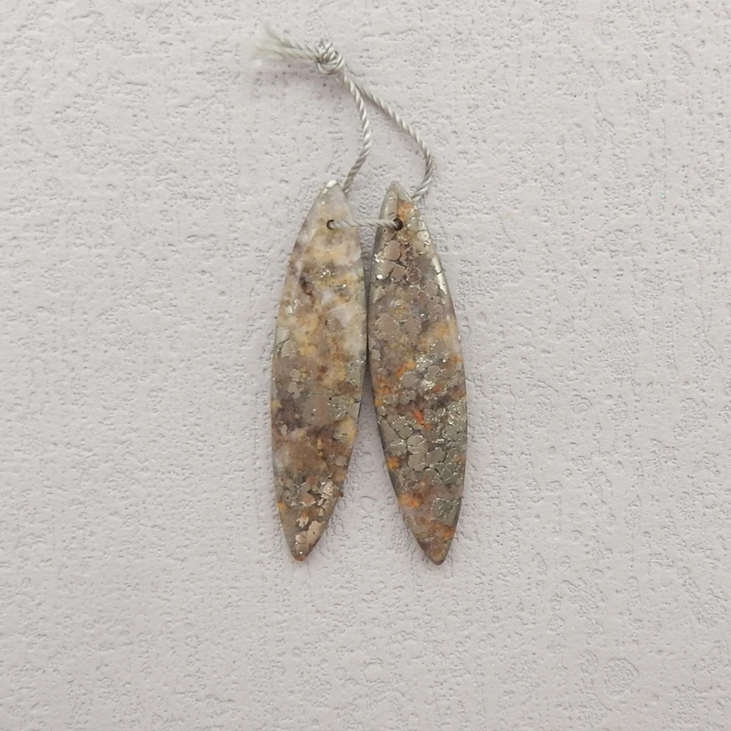 Natural Stone Pyrite Earring Beads Fashion Jewelry DIY Making Accessories for Women 40x10x4mm 5.6g
Natural Stone Pyrite Earring Beads Fashion Jewelry DIY Making Accessories for Women 40x10x4mm 5.6g