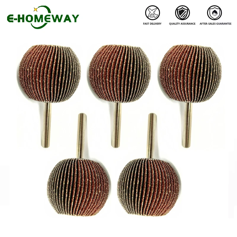 5PCS Spherical Sandpaper Flap Wheel 6mm(1/4") Shank 60-180 Grit Abrasive Rotary Tool Drills Accessories For Polishing Ball Shape
5PCS Spherical Sandpaper Flap Wheel 6mm(1/4") Shank 60-180 Grit Abrasive Rotary Tool Drills Accessories For Polishing Ball Shape