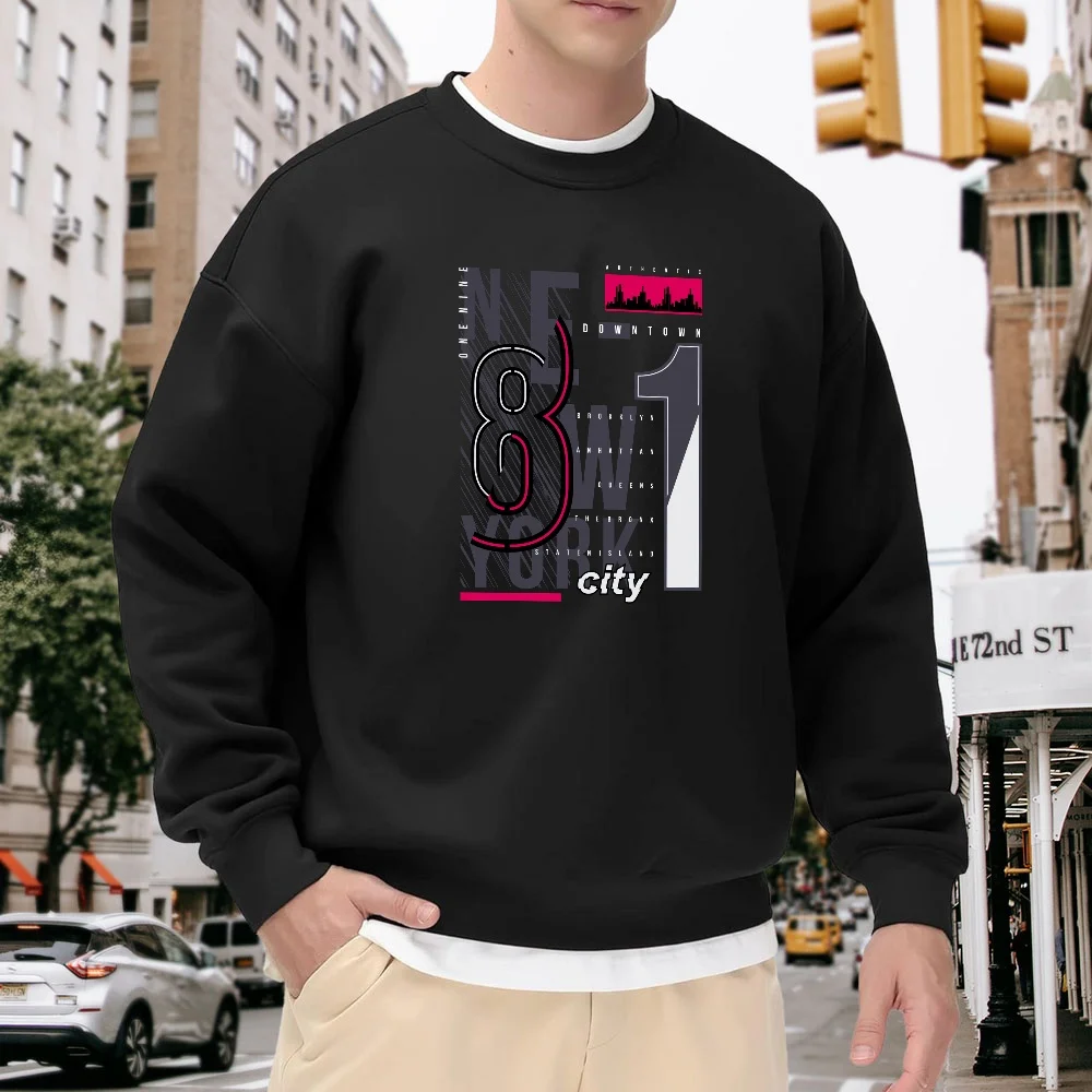 Men's Black Crew Neck Loose Sweatshirt, Urban Theme Digital Letter Print Top, Street Fashion Casual Pullover, Versatile for Everyday Outings
Men's Black Crew Neck Loose Sweatshirt, Urban Theme Digital Letter Print Top, Street Fashion Casual Pullover, Versatile for Everyday Outings
