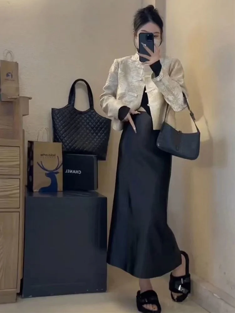 Ele High Waist Midi Skirt And Jaet Set Faionable Chinese Sle Lightweight Luxury Autumn Outfit for Women
Ele High Waist Midi Skirt And Jaet Set Faionable Chinese Sle Lightweight Luxury Autumn Outfit for Women