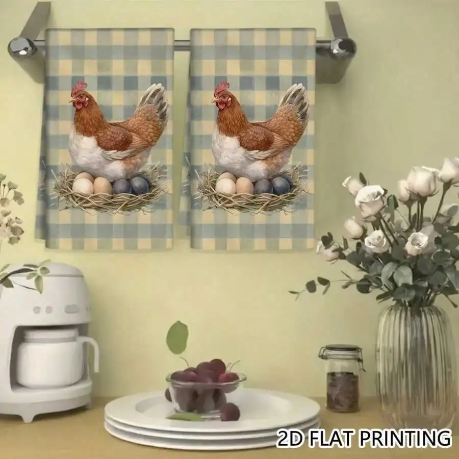 2pcs Easter Chicken Nest Plaid Kitchen Towels | Retro Style Design, Polyester, Hand Wash Only, Suitable For Kitchen And Bathroom Decoration, Modern Decoration Home Decoration Gift
2pcs Easter Chicken Nest Plaid Kitchen Towels | Retro Style Design, Polyester, Hand Wash Only, Suitable For Kitchen And Bathroom Decoration, Modern Decoration Home Decoration Gift