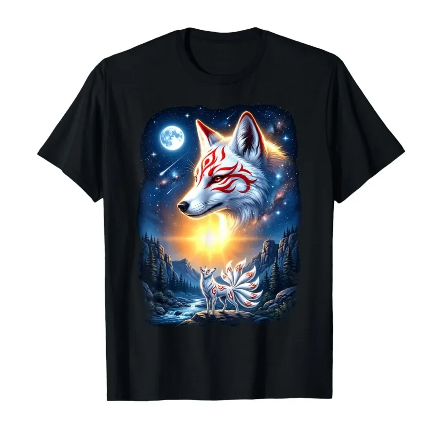 Magical Kitsune Fox Anime Spirit Illustration T-shirt For Men Women 100% Cotton T Shirts Short Sleeve Tops 0420-2
Magical Kitsune Fox Anime Spirit Illustration T-shirt For Men Women 100% Cotton T Shirts Short Sleeve Tops 0420-2