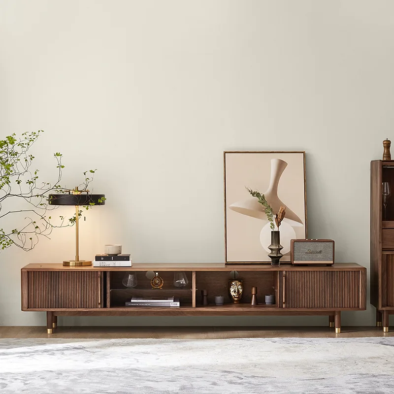 Black walnut modern simple small apartment living room storage cabinet light luxury rolling shutter door floor cabinet
Black walnut modern simple small apartment living room storage cabinet light luxury rolling shutter door floor cabinet