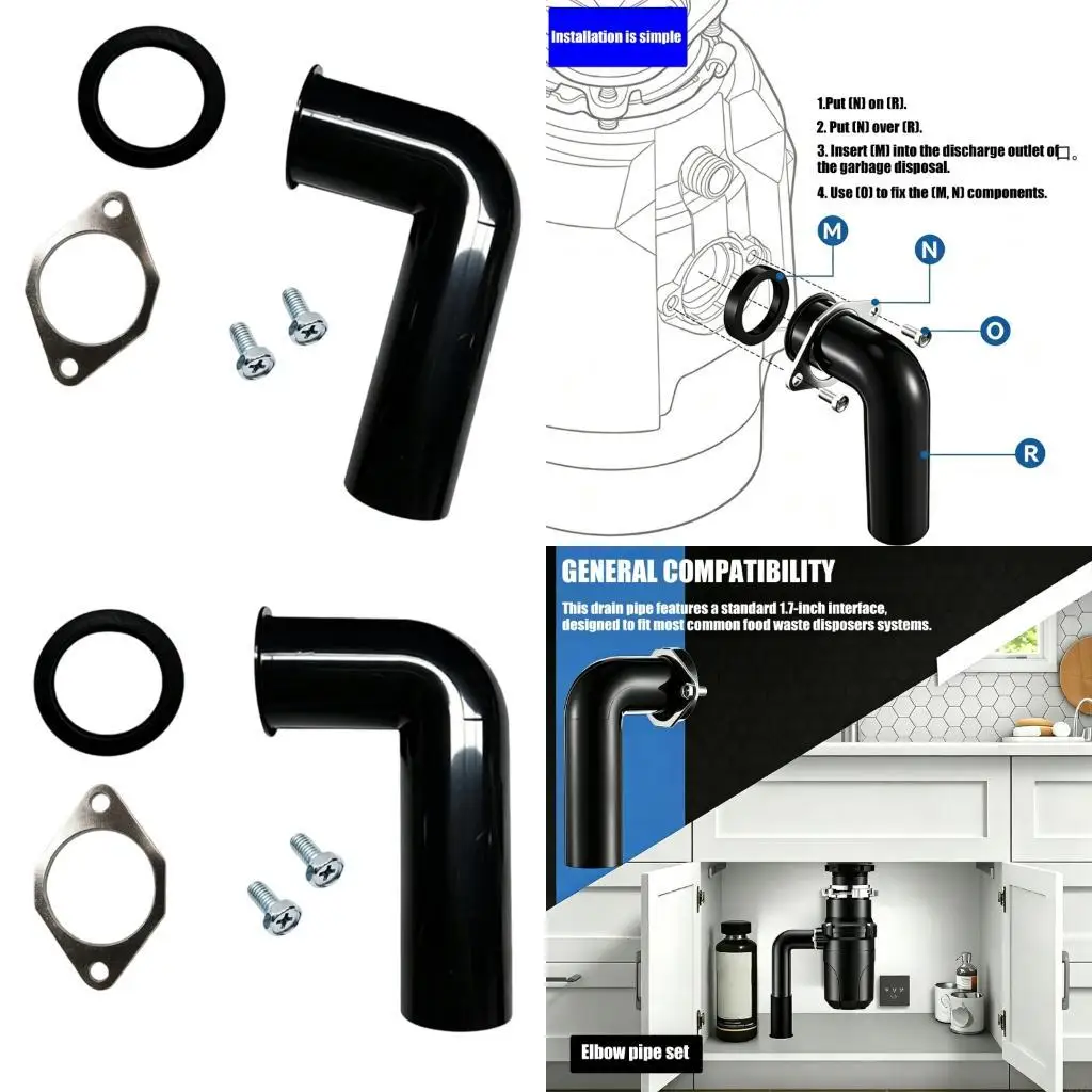 Disposal Replacement Outlet Elbow with 1.5inch Elbow, Flange, Gasket, and Screws Plumbing Garbage Disposals Accessories M4YD
Disposal Replacement Outlet Elbow with 1.5inch Elbow, Flange, Gasket, and Screws Plumbing Garbage Disposals Accessories M4YD