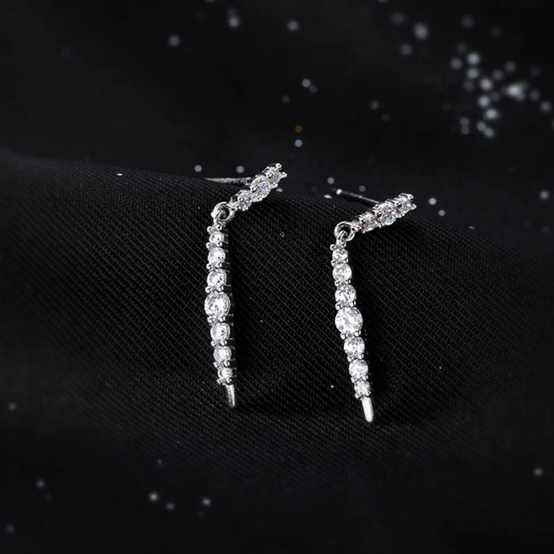 New 925 Sterling Silver Long Zircon Earrings Personality Charm Simple Style Earrings Birthday Gift for Women Exquisite Jewelry
New 925 Sterling Silver Long Zircon Earrings Personality Charm Simple Style Earrings Birthday Gift for Women Exquisite Jewelry
