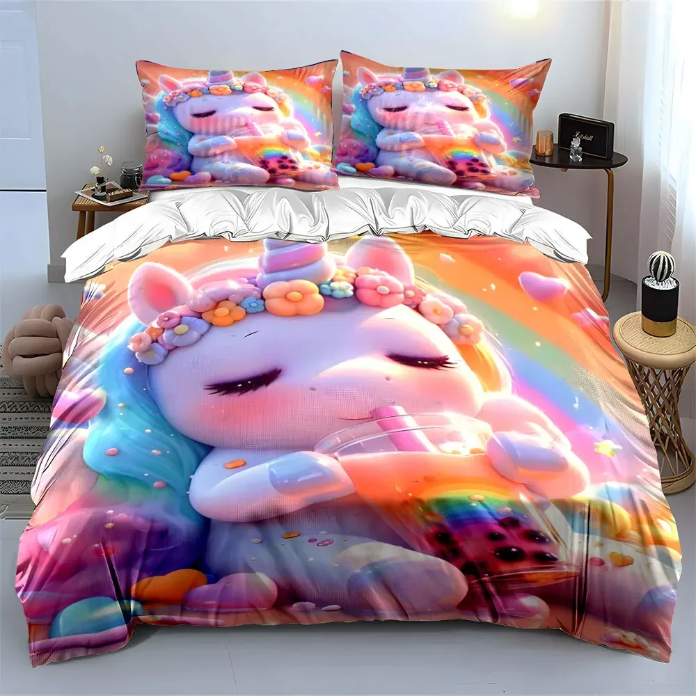 Unicorn Themed Three-Piece Set Bedding Set with 1 Duvet Cover 2 Pillowcases Single Double King Queen, Gift
Unicorn Themed Three-Piece Set Bedding Set with 1 Duvet Cover 2 Pillowcases Single Double King Queen, Gift
