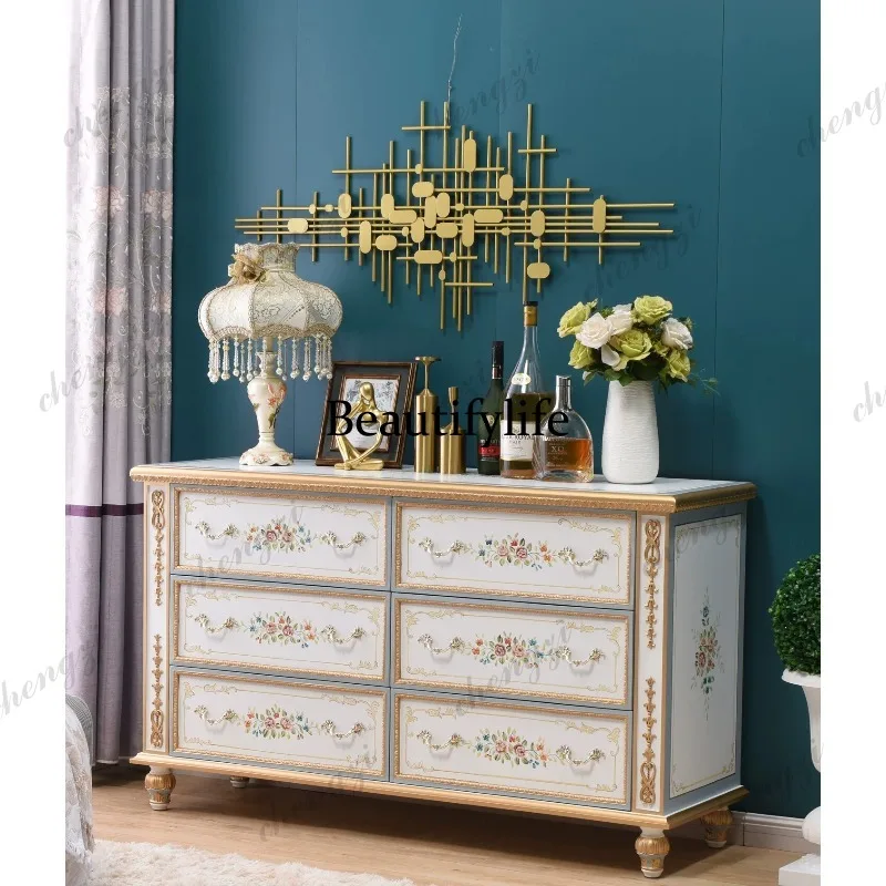 French light luxury high-end chest cabinet, living room storage, bedside wall storage cabinet artistic sense
French light luxury high-end chest cabinet, living room storage, bedside wall storage cabinet artistic sense