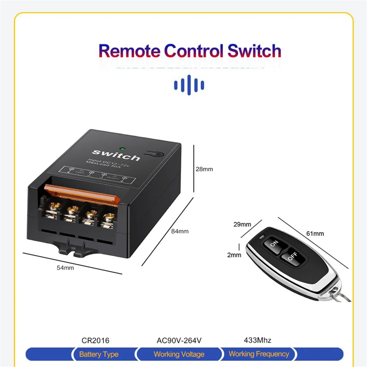 ABAN 12v Remote Control Switch with 30A RelayDC 72v 60v 48v 36v 24v 12v Wireless Switch for LightsLampsFans
ABAN 12v Remote Control Switch with 30A RelayDC 72v 60v 48v 36v 24v 12v Wireless Switch for LightsLampsFans