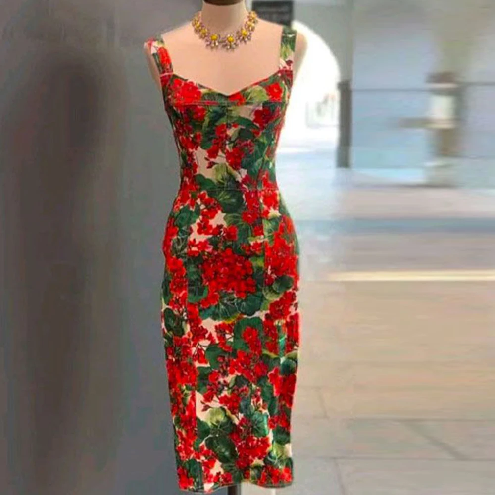 Retro high-end fashion printed sleeveless vest dress, women's round neck cinched waist dress vintage dress
Retro high-end fashion printed sleeveless vest dress, women's round neck cinched waist dress vintage dress