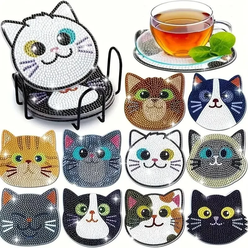 10Pcs Animal Diamond Painting Coasters Set, DIY Diamond Art Wooden Non-Slip Drink Coaster with Bracket Home Kitchen Decor
10Pcs Animal Diamond Painting Coasters Set, DIY Diamond Art Wooden Non-Slip Drink Coaster with Bracket Home Kitchen Decor