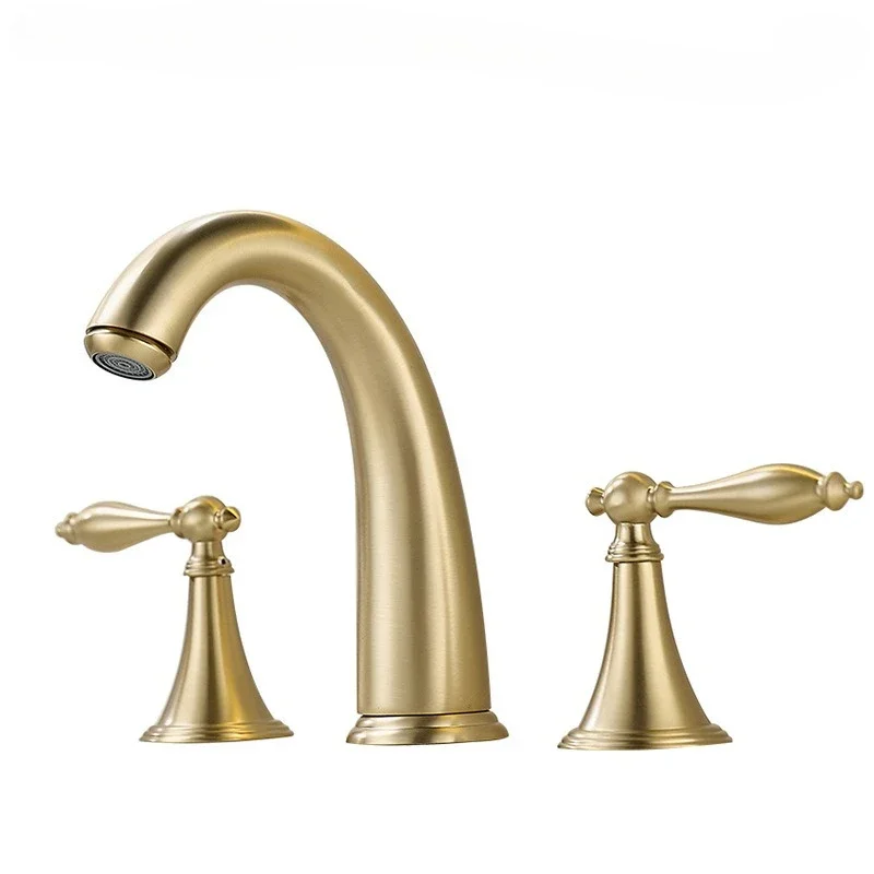 Retro laskin three-hole basin faucet, bathroom double handle, split hot and cold faucet 
Retro laskin three-hole basin faucet, bathroom double handle, split hot and cold faucet