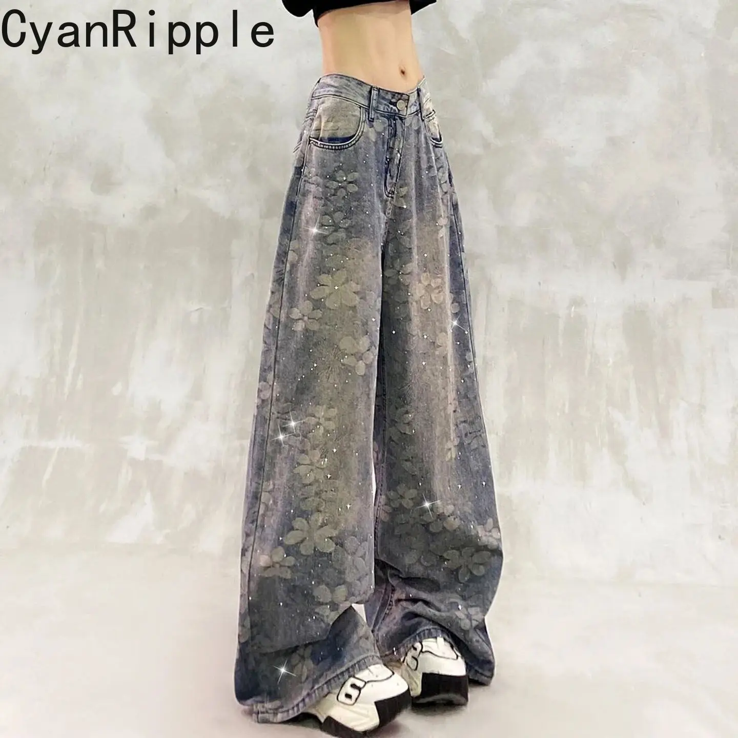 New Spring Autumn Jacquard Hot Diamonds Floor-length Women Denim Pants All-match Spice Girls High Waist Wide Leg Straight Jeans
New Spring Autumn Jacquard Hot Diamonds Floor-length Women Denim Pants All-match Spice Girls High Waist Wide Leg Straight Jeans