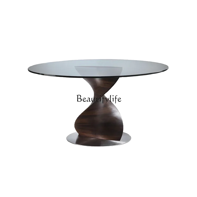 ld 30Black Walnut Glass round Dining Table Tempered Minimalistic Square Art Dining Table
ld 30Black Walnut Glass round Dining Table Tempered Minimalistic Square Art Dining Table