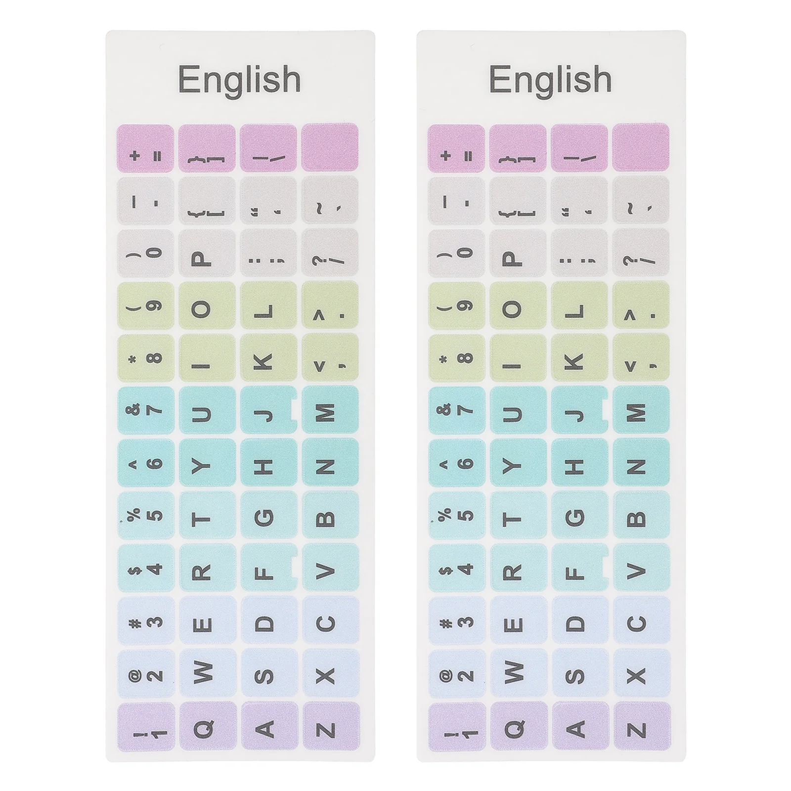 2 Sheets Keyboard Sticker Universal English Keyboard Replacement Sticker for Laptop Notebook Language Switching