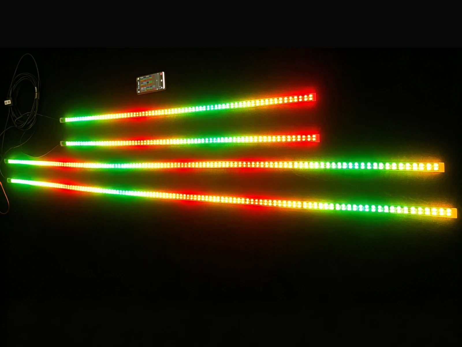 4PCS RGB Chasing Underbody Double Row LED Light Strips for Cars Trucks – Waterproof Flexible Underglow Atmosphere Lighting Kit with APP Remote Control
4PCS RGB Chasing Underbody Double Row LED Light Strips for Cars Trucks – Waterproof Flexible Underglow Atmosphere Lighting Kit with APP Remote Control