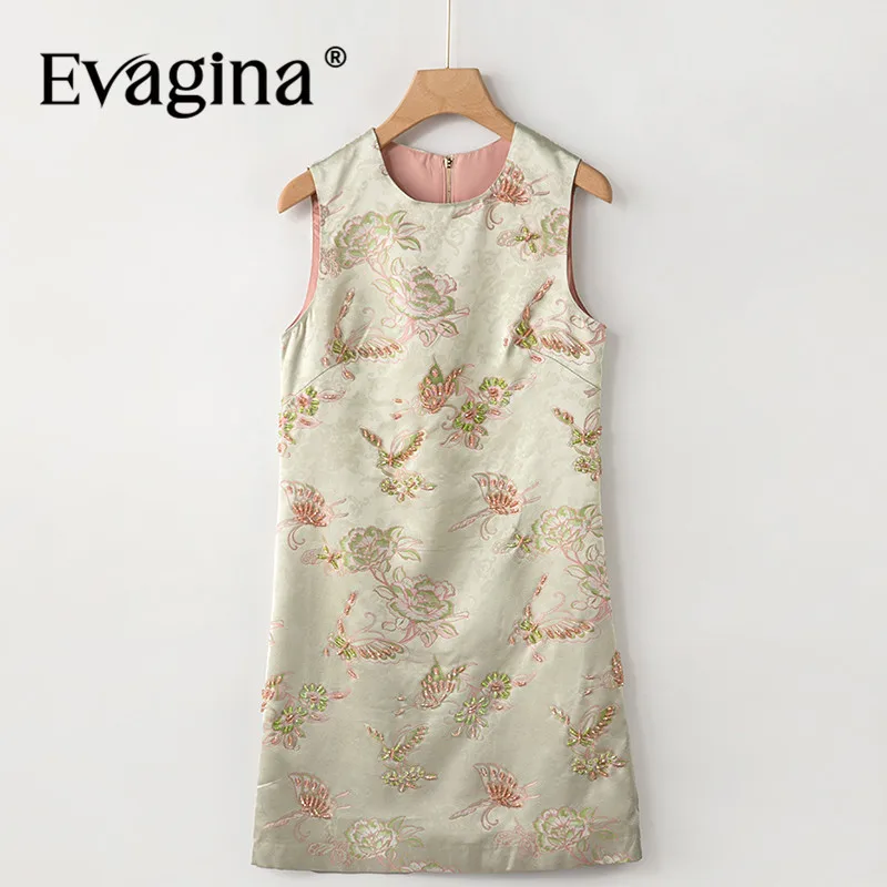 Evagina Spring Summer New Fashionable Women's Tank Sleeveless Jacquard Beading Slim Short Dresses
Evagina Spring Summer New Fashionable Women's Tank Sleeveless Jacquard Beading Slim Short Dresses
