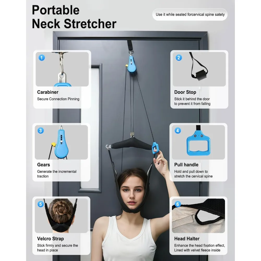 Cervical Neck Traction Device Hammock Over The Door Traction for Neck Relief Tool,Home Use Neck Sling for Spine Decompression
Cervical Neck Traction Device Hammock Over The Door Traction for Neck Relief Tool,Home Use Neck Sling for Spine Decompression