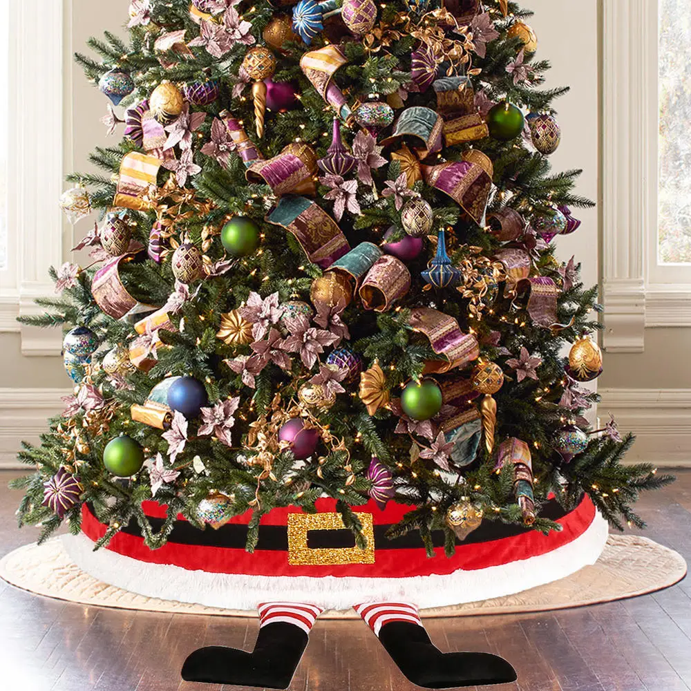 30 Inch Round Christmas Tree Skirts Large Elf Legs Christmas Decoration Red Tree Skirt for Festive Parties Tree Mat Decoration
30 Inch Round Christmas Tree Skirts Large Elf Legs Christmas Decoration Red Tree Skirt for Festive Parties Tree Mat Decoration