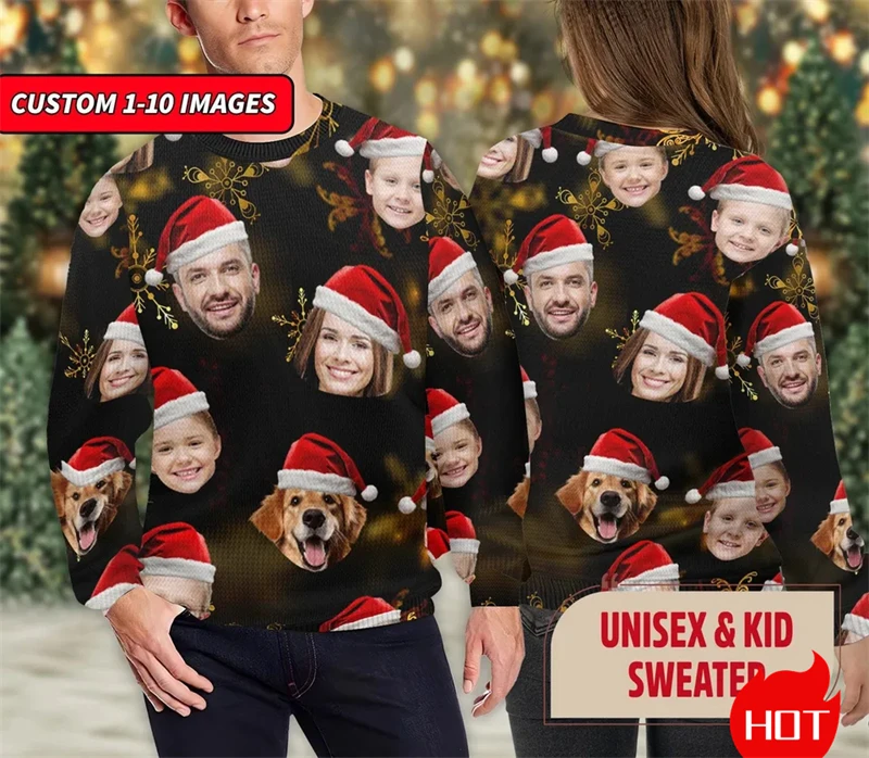 Merry Christmas Custom Face 3D Print Sweatshirts Mens Ugly Christmas Sweater Funny New In Sweaters Ugly Sweaters DIY Xmas Gifts
Merry Christmas Custom Face 3D Print Sweatshirts Mens Ugly Christmas Sweater Funny New In Sweaters Ugly Sweaters DIY Xmas Gifts