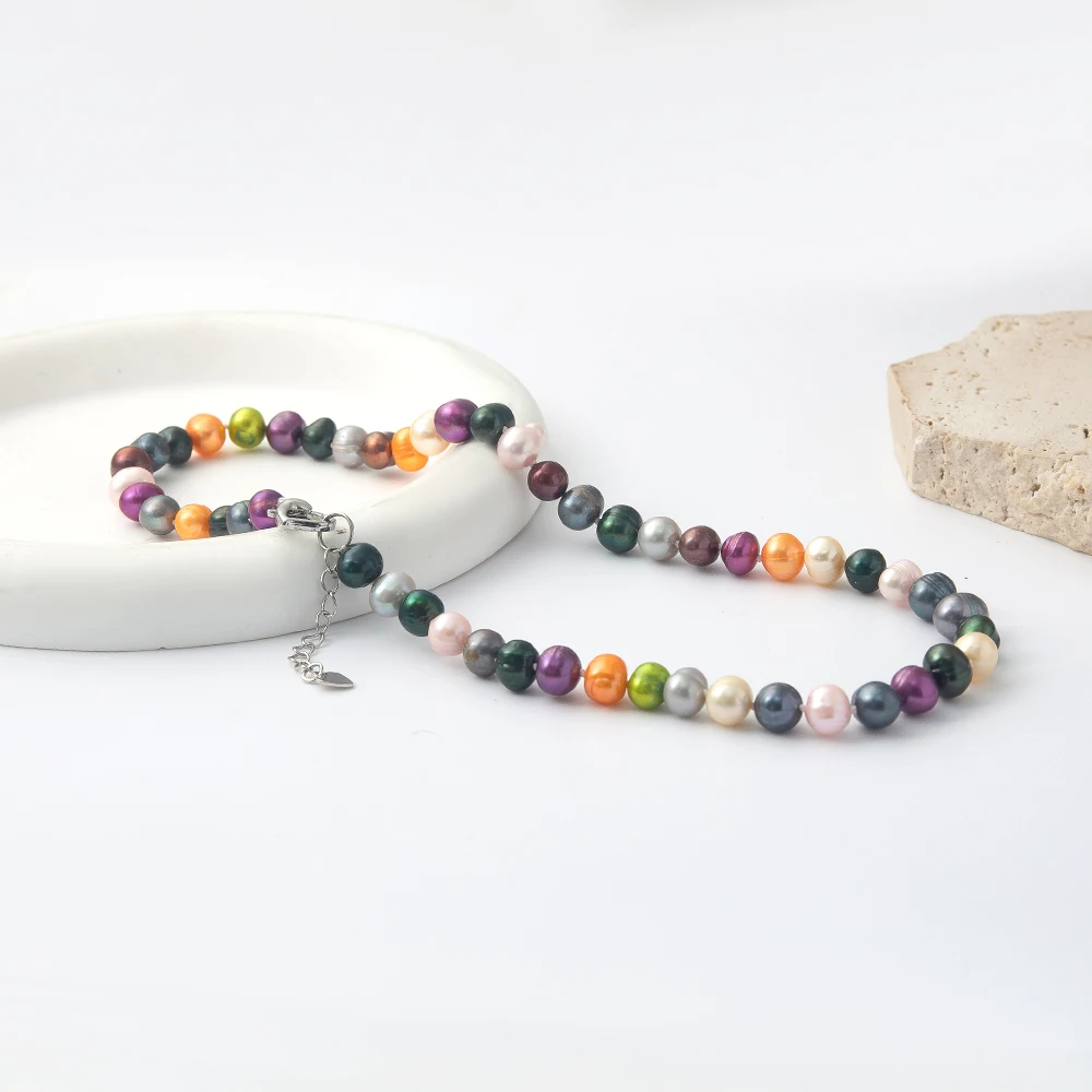 8-9mm Baroque Shape Natural Pearl Necklace Mixed Color Pearl Beads Costume Jewelry For Women Party Classic Birthday Gift
8-9mm Baroque Shape Natural Pearl Necklace Mixed Color Pearl Beads Costume Jewelry For Women Party Classic Birthday Gift