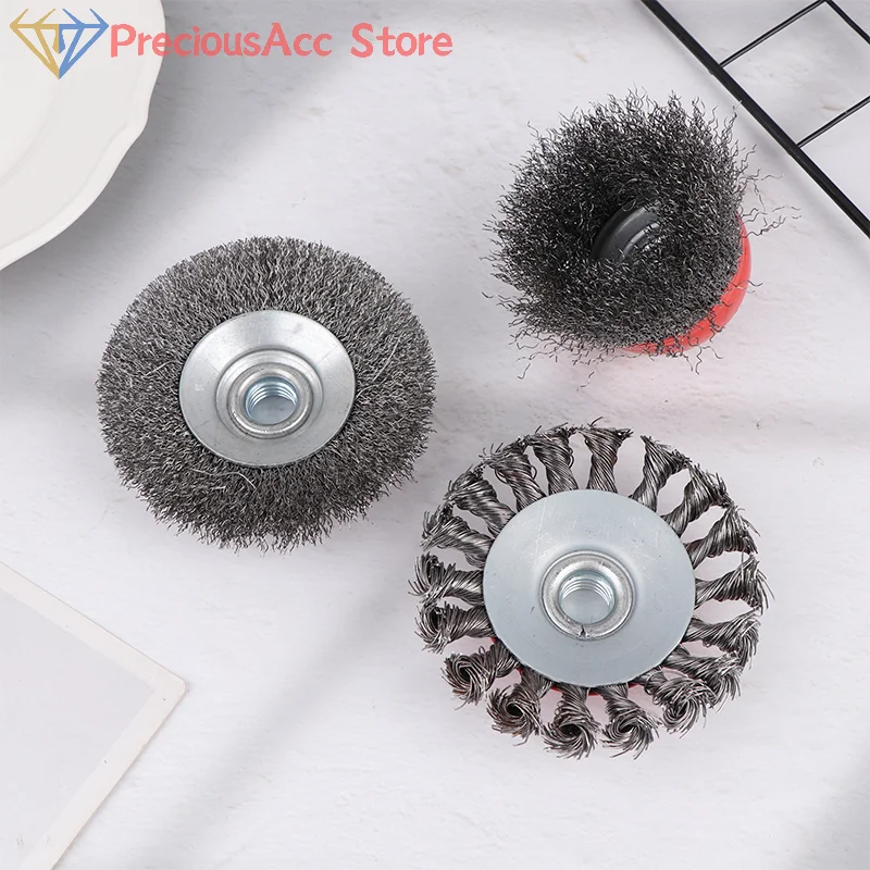 Абразивный круг из витой стальной проволоки для угловой шлифовальной машины Debu 75/100 мм M14, щетка из стальной проволоки, мощный вращающийся инструмент для удаления краски
Абразивный круг из витой стальной проволоки для угловой шлифовальной машины Debu 75/100 мм M14, щетка из стальной проволоки, мощный вращающийся инструмент для удаления краски