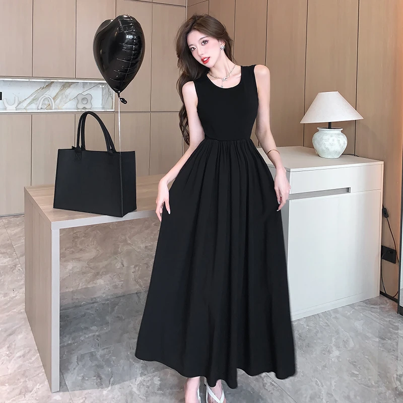 2024 New Summer Black Midi Dress for Women Sleeveless O-neck Sexy Backless Long Dresses Elegant Birthday Party Female Clothing
2024 New Summer Black Midi Dress for Women Sleeveless O-neck Sexy Backless Long Dresses Elegant Birthday Party Female Clothing