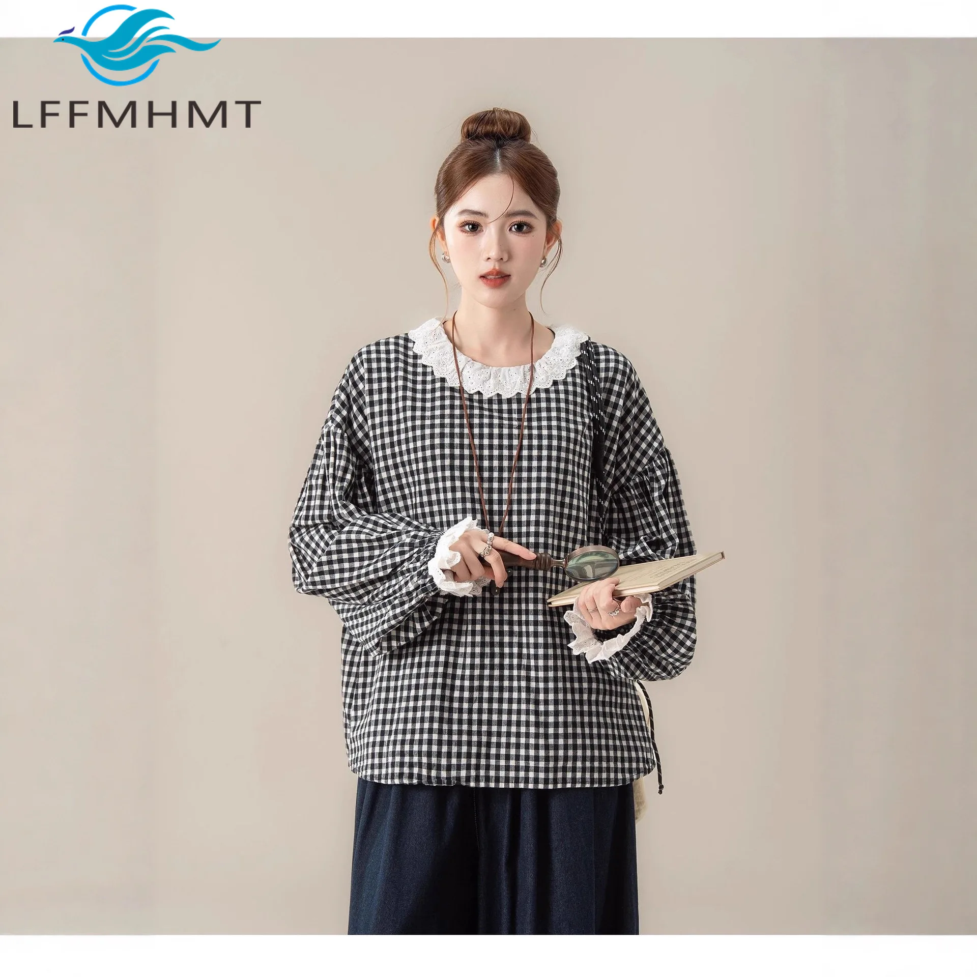 Весенняя новая модная женская классическая клетчатая рубашка хорошего качества из хлопчатобумажной ткани с длинным рукавом, свободная повседневная милая блузка, женская блузка
Весенняя новая модная женская классическая клетчатая рубашка хорошего качества из хлопчатобумажной ткани с длинным рукавом, свободная повседневная милая блузка, женская блузка