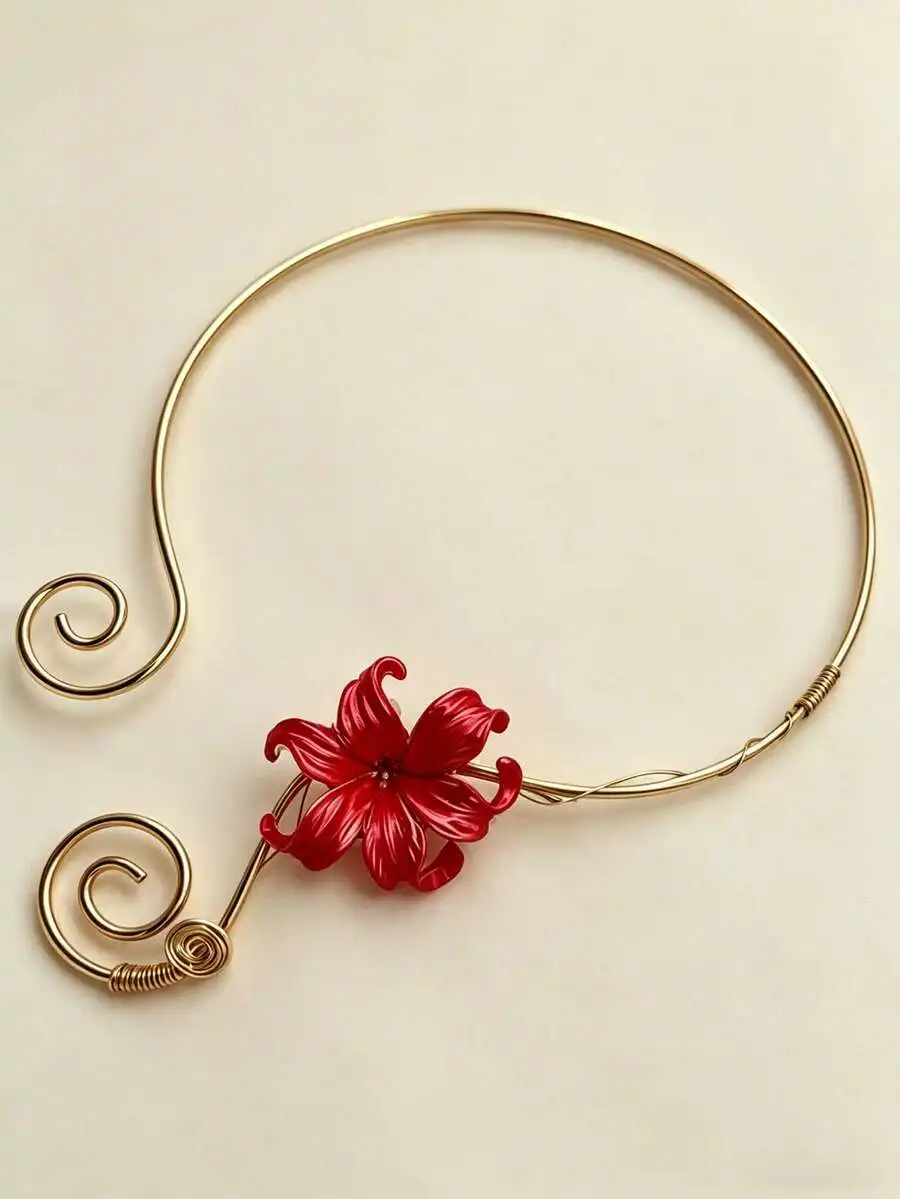 1pc Unique Fashion Spiral Iridescent Iris Flower Adjustable Choker Necklace, Elegant 3D Wrapped Floral Spiral Adjustable Necklac
1pc Unique Fashion Spiral Iridescent Iris Flower Adjustable Choker Necklace, Elegant 3D Wrapped Floral Spiral Adjustable Necklac