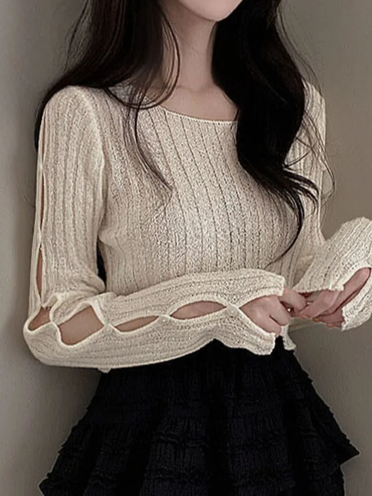 Chic Early Spring Ice Silk Knitted Long Sve Top ort Thin Button round Ne UV Protection Cover up Women's Faion Korean...
Chic Early Spring Ice Silk Knitted Long Sve Top ort Thin Button round Ne UV Protection Cover up Women's Faion Korean...