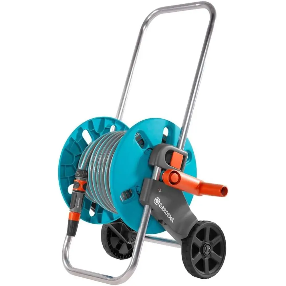 20m AquaRoll Trolley Set with Hose, System Parts, Spray Nozzle - US Size S, Grey, Turquoise, Black, Silver, Orange
20m AquaRoll Trolley Set with Hose, System Parts, Spray Nozzle - US Size S, Grey, Turquoise, Black, Silver, Orange