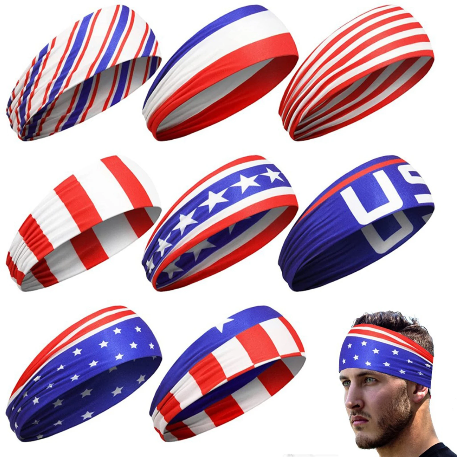 Unisex American Independence Day Theme Sports Headband Non Slip Elastic Hairband Perfect for Yoga Fitness Running and Workouts
Unisex American Independence Day Theme Sports Headband Non Slip Elastic Hairband Perfect for Yoga Fitness Running and Workouts