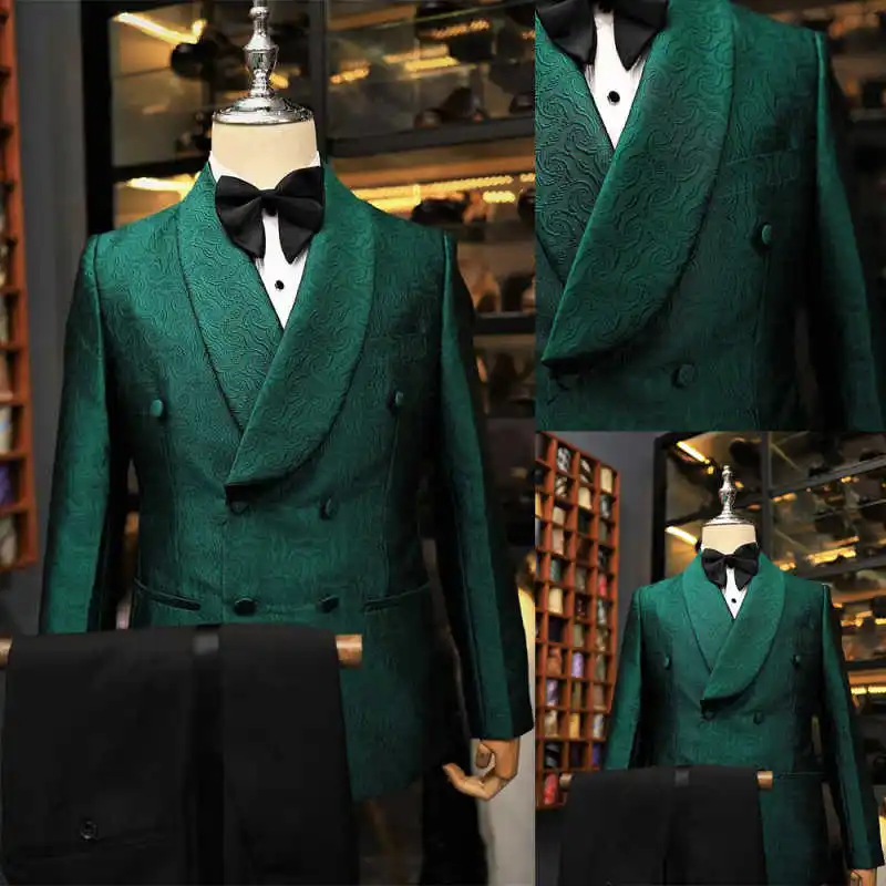 Handsome Jacquard Men Suits Set Vintage Double Breasted Tuxedos Slim Fit Smart Casual Jacket 2 Piece Pants Formal Dress
Handsome Jacquard Men Suits Set Vintage Double Breasted Tuxedos Slim Fit Smart Casual Jacket 2 Piece Pants Formal Dress