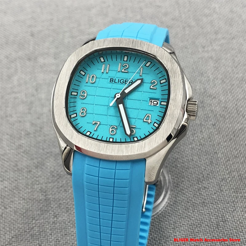 Bliger New 40mm Square Mechanical Automatic Men's Watch Blue Dial Sapphire Glass NH35 Movement Sapphire Glass Rubber Strap
Bliger New 40mm Square Mechanical Automatic Men's Watch Blue Dial Sapphire Glass NH35 Movement Sapphire Glass Rubber Strap