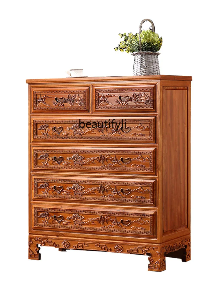 Solid Wood Camphor Wood Chest of Drawers Chinese Style Retro Living Room Bedroom Storage Collection Chest of Drawers Cabinet Log
Solid Wood Camphor Wood Chest of Drawers Chinese Style Retro Living Room Bedroom Storage Collection Chest of Drawers Cabinet Log
