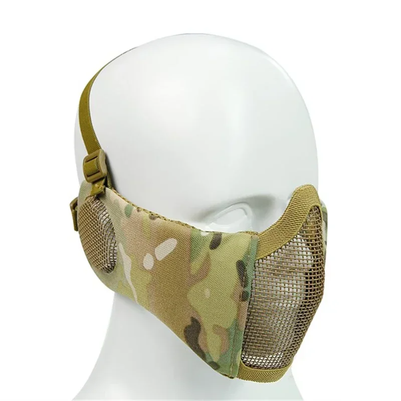 Tactical Cycling Half Face Mask Low-carbon Steel Mesh Ear Protective Shooting Paintball CS Wargame Outdoor Sports Accessories
Tactical Cycling Half Face Mask Low-carbon Steel Mesh Ear Protective Shooting Paintball CS Wargame Outdoor Sports Accessories