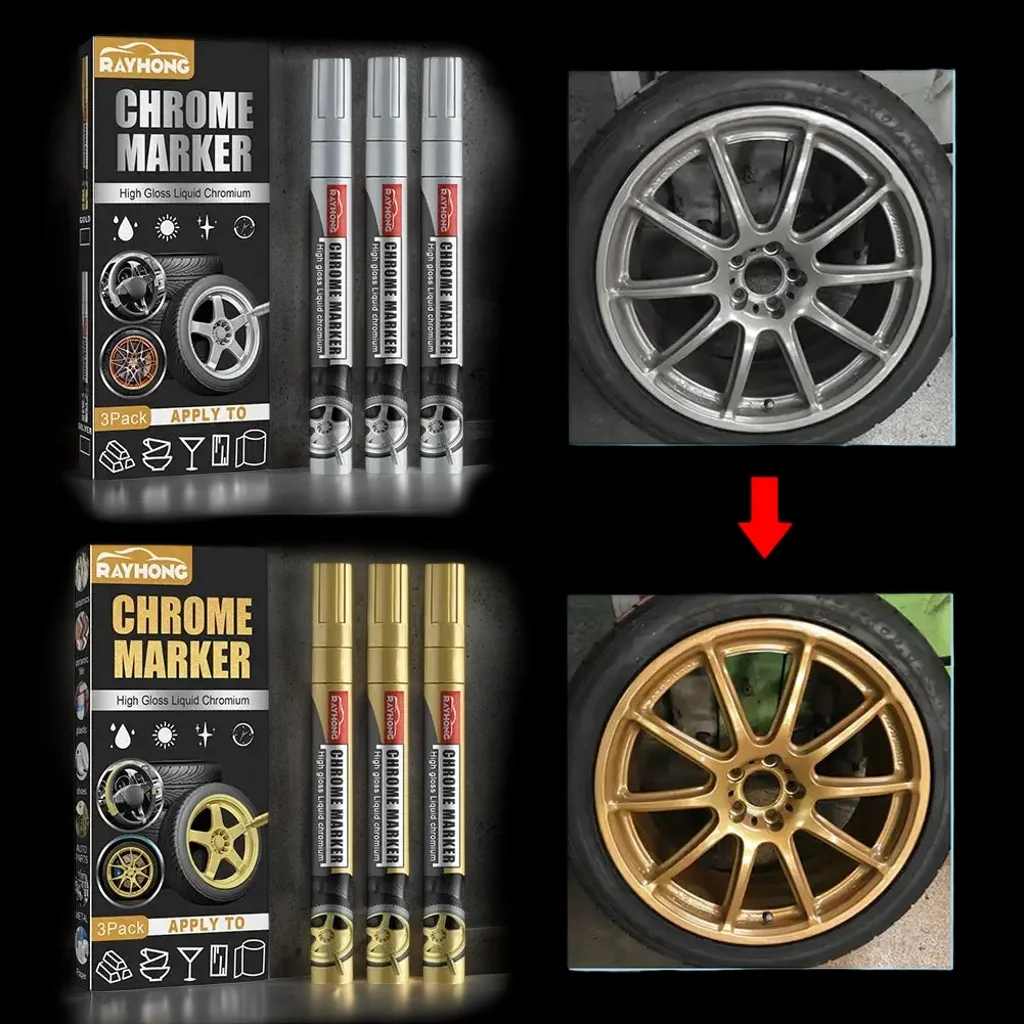 3pcs Chrome Marker Pen – Permanent Metallic Tire & Rubber Marker for Cars, Bikes & Motors (Chrome Paint Pen for Tires)
3pcs Chrome Marker Pen – Permanent Metallic Tire & Rubber Marker for Cars, Bikes & Motors (Chrome Paint Pen for Tires)