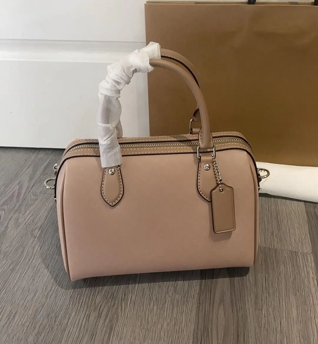Blush Pink Mini Boston Bag with Leather Trim, Top Handle Crossbody Purse, Luxury Designer Inspired Women's Handbag
Blush Pink Mini Boston Bag with Leather Trim, Top Handle Crossbody Purse, Luxury Designer Inspired Women's Handbag