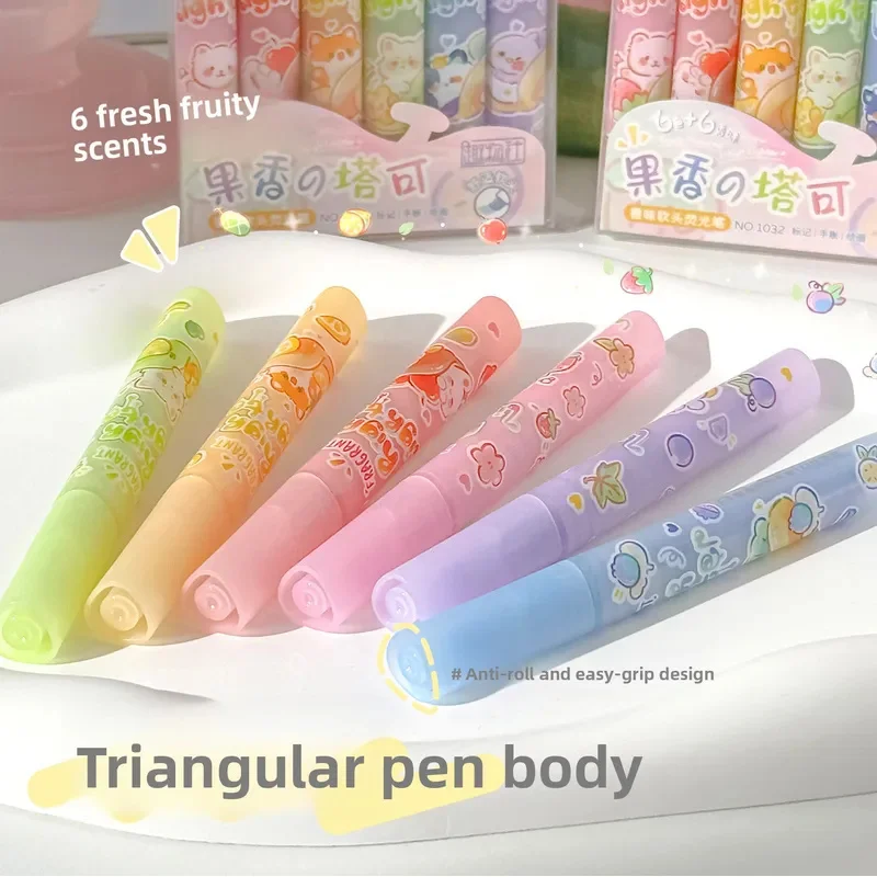 Fruity Soft-Tip Triangular Highlighter Marker - Office-Grade Hand Account Marking, Painting, Non-Toxic Scented
Fruity Soft-Tip Triangular Highlighter Marker - Office-Grade Hand Account Marking, Painting, Non-Toxic Scented