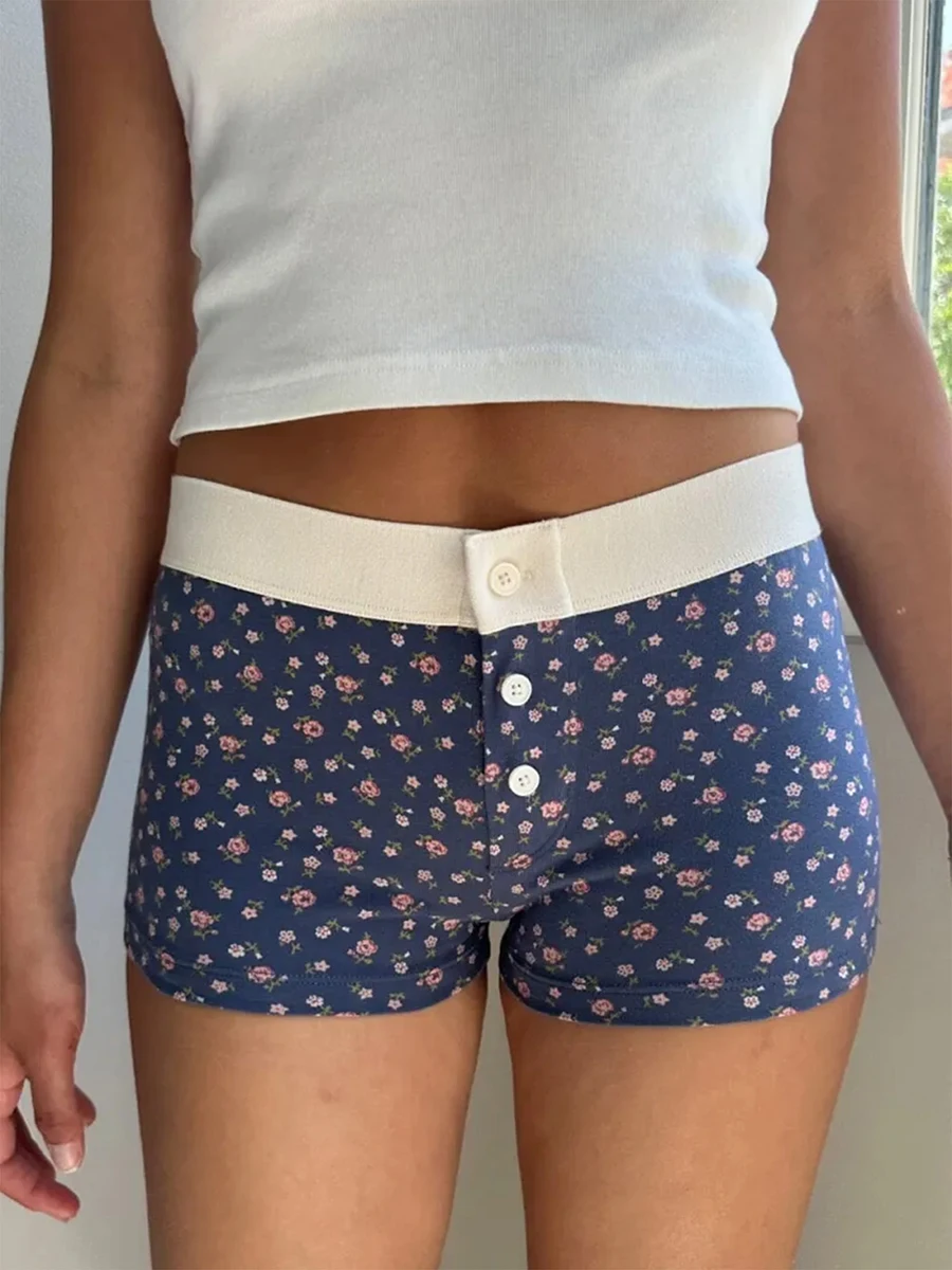 Floral Boy Shorts Woman Summer Buttons Elastic Waist Straight Short Pant Sweet Y2k Aesthetic Streetwear Lounge Pajama Bottoms
Floral Boy Shorts Woman Summer Buttons Elastic Waist Straight Short Pant Sweet Y2k Aesthetic Streetwear Lounge Pajama Bottoms