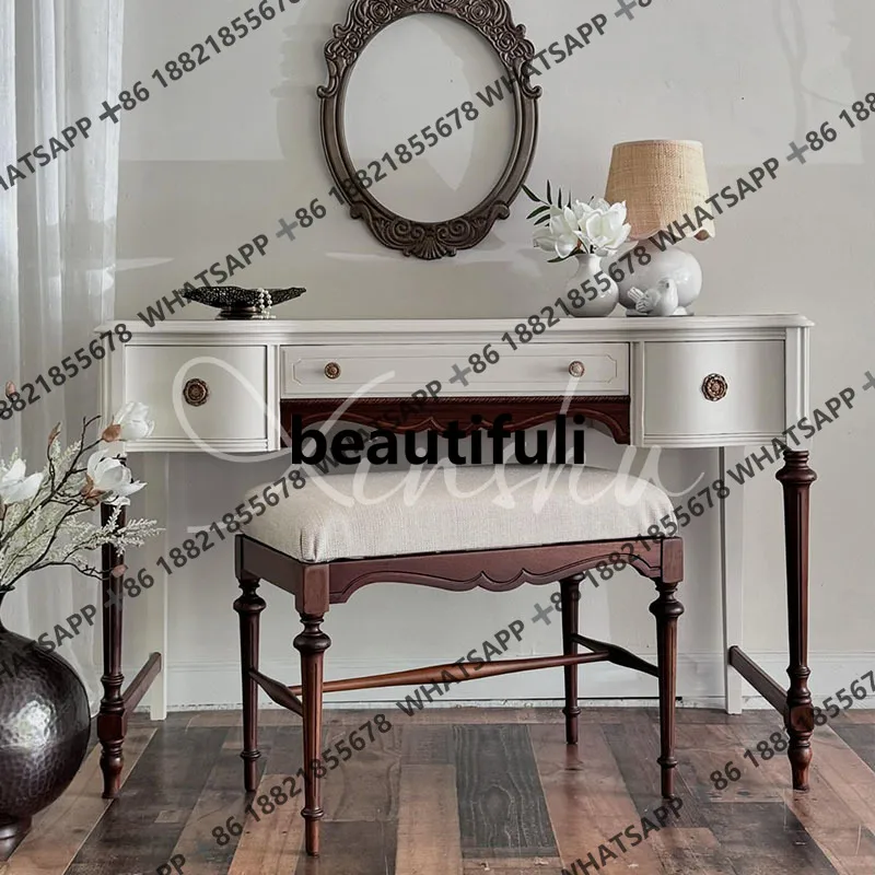 French solid wood dresser desk integrated simple high-end small apartment makeup table
French solid wood dresser desk integrated simple high-end small apartment makeup table