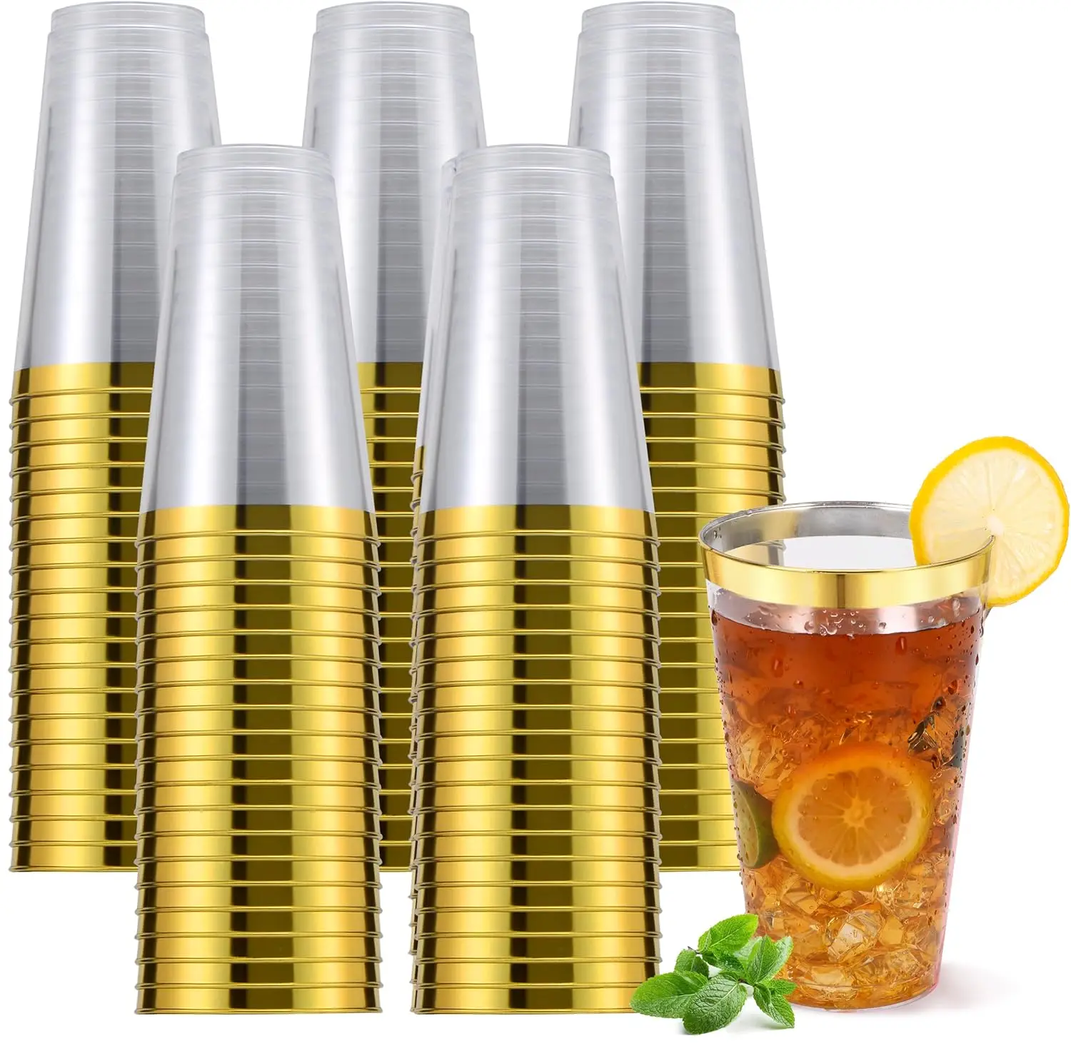 100 Pcs 16 Oz Disposable Plastic Gold Rimmed Elegant Cups for Wedding, Birthday, Baby Shower Parties
100 Pcs 16 Oz Disposable Plastic Gold Rimmed Elegant Cups for Wedding, Birthday, Baby Shower Parties