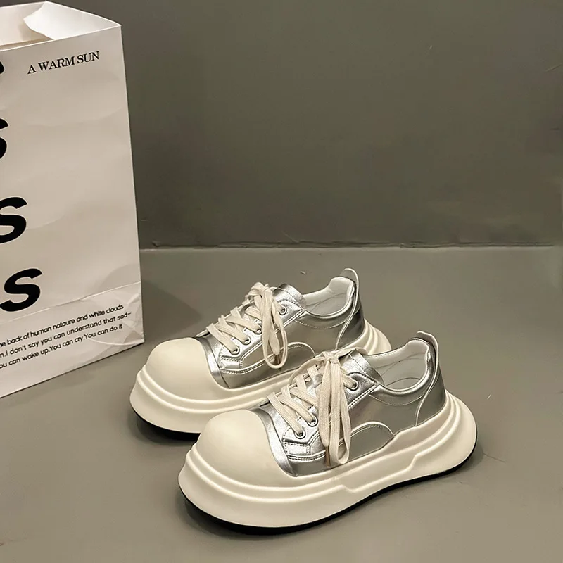 Women Casual Shoes Round Toe Height Increasing Thick Soled White Shoes For Women, 2025 New Summer Lightweight Sneakers 
Women Casual Shoes Round Toe Height Increasing Thick Soled White Shoes For Women, 2025 New Summer Lightweight Sneakers