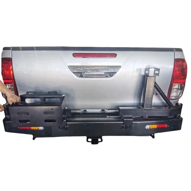 DMAX Rear Off-Road BullBar with Fuel Tank and Spare Bracket New Standard Car Rear Bumper with Fog Light Cut-Outs
DMAX Rear Off-Road BullBar with Fuel Tank and Spare Bracket New Standard Car Rear Bumper with Fog Light Cut-Outs