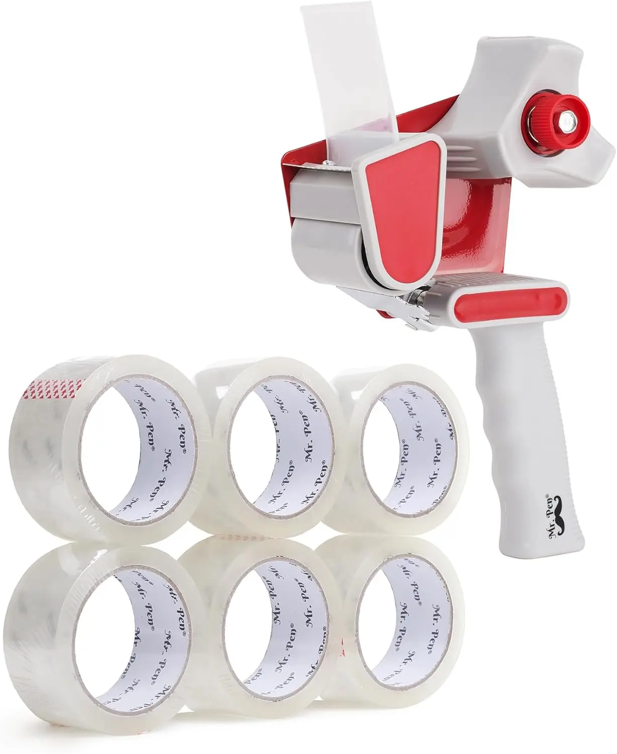 Clear Packing Tape 6 Rolls, 2" x 50yd, with Dispenser Gun, Strong Adhesive for Moving Boxes
Clear Packing Tape 6 Rolls, 2" x 50yd, with Dispenser Gun, Strong Adhesive for Moving Boxes