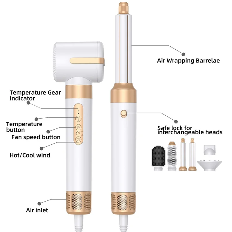 AC52-7 In 1 Multifunctional Styler Curler Automatic Curling Hair Dryer 1400W Powerful Hair Straightener Set US Plug
AC52-7 In 1 Multifunctional Styler Curler Automatic Curling Hair Dryer 1400W Powerful Hair Straightener Set US Plug