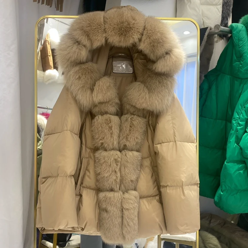 2023 New Winter Women Natural Real Fox Fur Collar Thick Warm Coat Hooded Duck Down Jacket Luxury Outwear Female Loose
2023 New Winter Women Natural Real Fox Fur Collar Thick Warm Coat Hooded Duck Down Jacket Luxury Outwear Female Loose